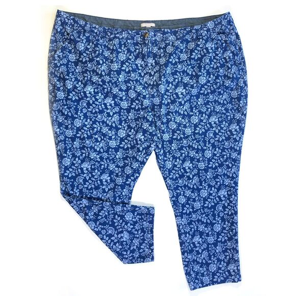 Woman Within 36W Floral Stretch Skinny Jeans Blue 28" Inseam - Picture 5 of 10